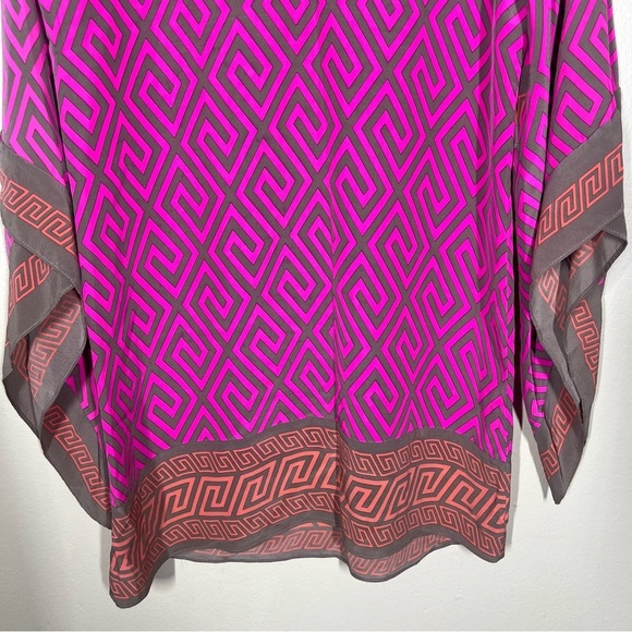 Alice & Trixie Womens Pink Orange Geometric Print Silk Tunic Top Size Small - Picture 9 of 9